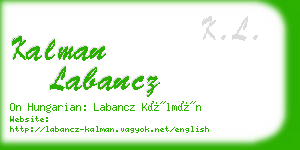 kalman labancz business card